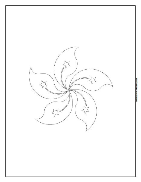 467x604 Hong Kong Flag Coloring Page