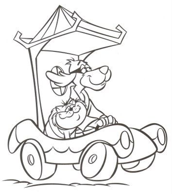 354x400 Hong Kong Phooey Amp Spot In Car Coloring Pages 70s Cartoons Cute