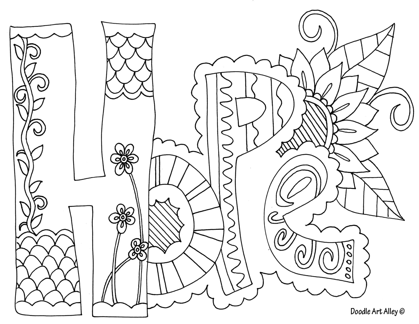 1358x1050 Hope, Coloring Page To Encourage Discussion In A Creative Setting