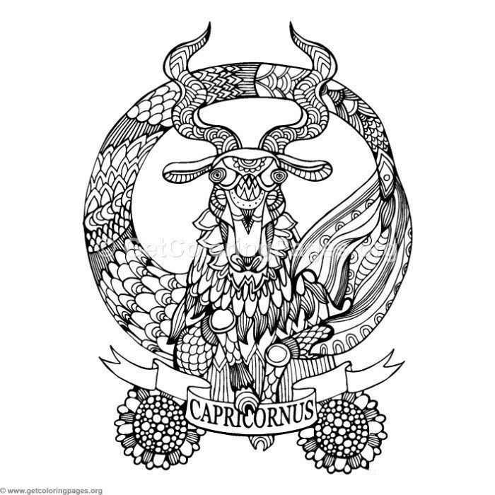 Free Download Capricorn Horoscope Sign Coloring Pages Adult 700x700 Free Download Capricorn Horoscope Sign Coloring Pages Adult