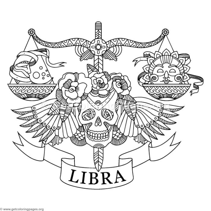 Zentangle Libra Horoscope Sign Coloring Pages 700x700 Zentangle Libra Horoscope Sign Coloring Pages