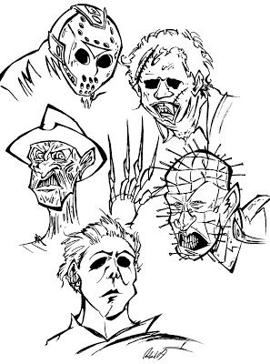 297x400 Horror Movie Coloring Pages Adult Coloring Horror