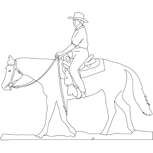Horse With Rider Printable Coloring Page 300x300 Horse With Rider Printable Coloring Page