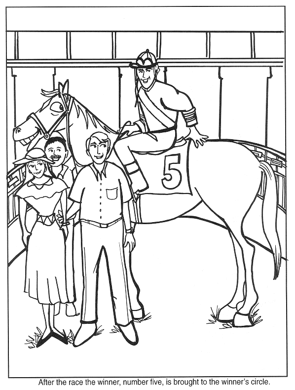 Winning Horse And Rider Coloring Page 598x790 Winning Horse And Rider Coloring Page