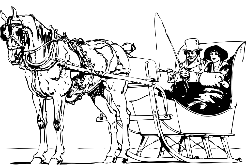 1000x673 Horse And Sleigh Holiday Clip Art. Horse And Sleigh