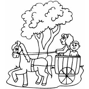 300x300 Kids In Wagon Coloring Page