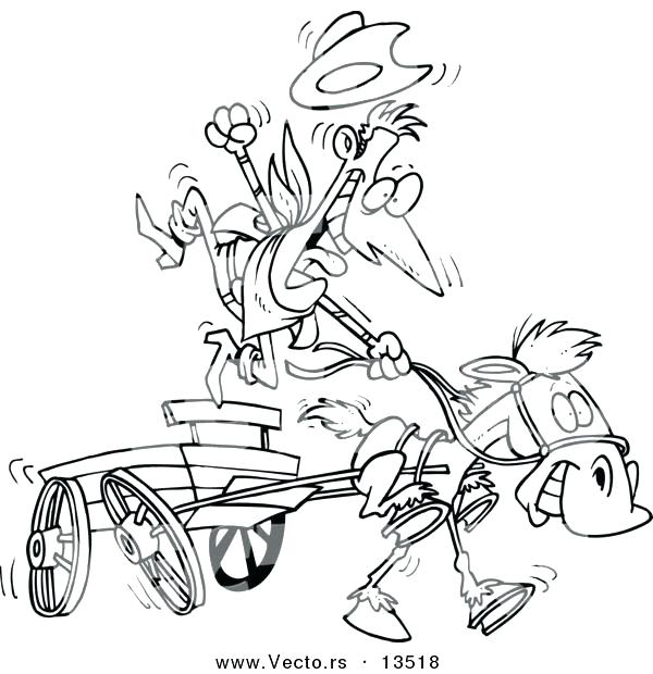 600x620 Chuck Wagon Coloring Page Vector Of A Cartoon Cowboy And Fast