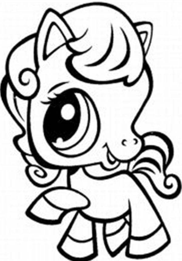 600x862 Drawn Baby Animal Pony Pencil And In Color Tearing Cute Coloring