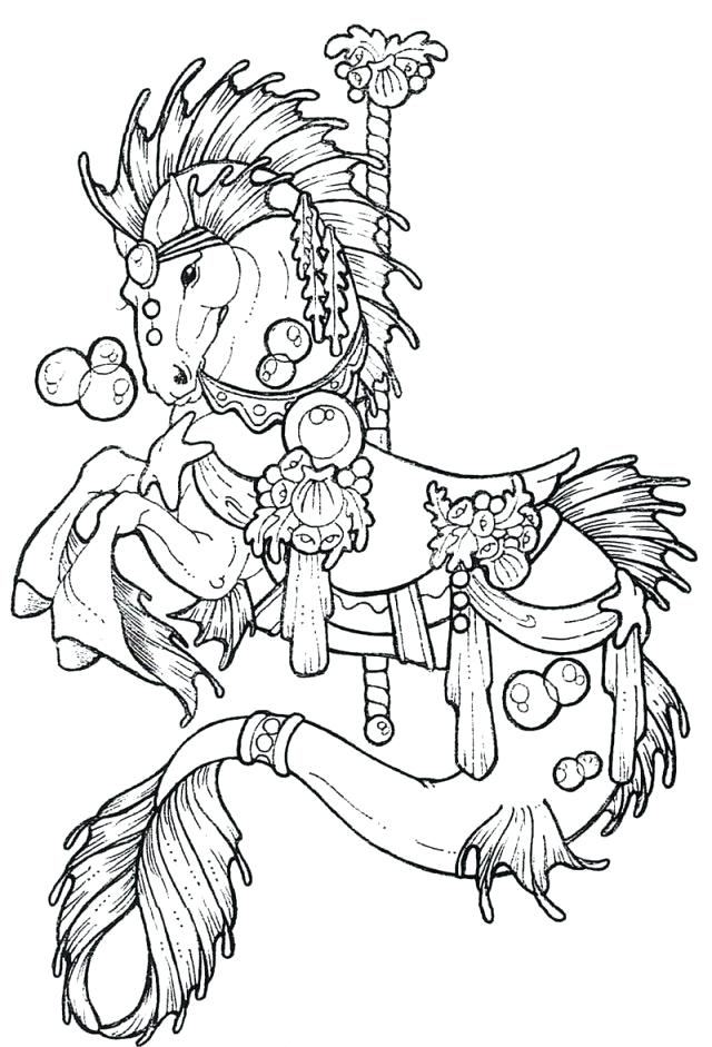 640x941 Carousel Horse Coloring Page Horse Printables Coloring Pages Horse