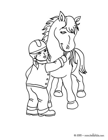 364x470 Girl Feeding A Horse Coloring Pages