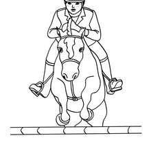 220x220 Girl On A Jumping Horse Coloring Pages
