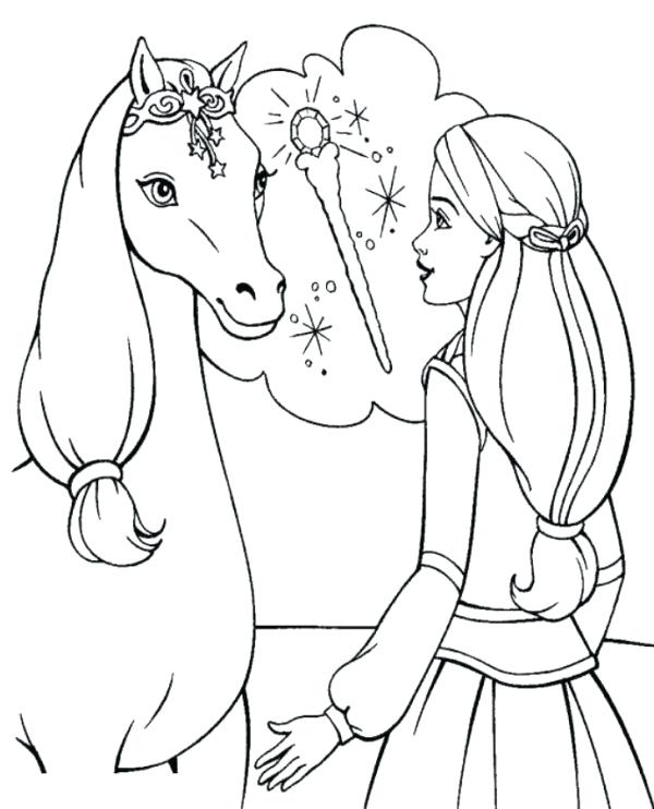 600x742 Barbie Coloring Pages Online Barbie Meet Horse Coloring Pages