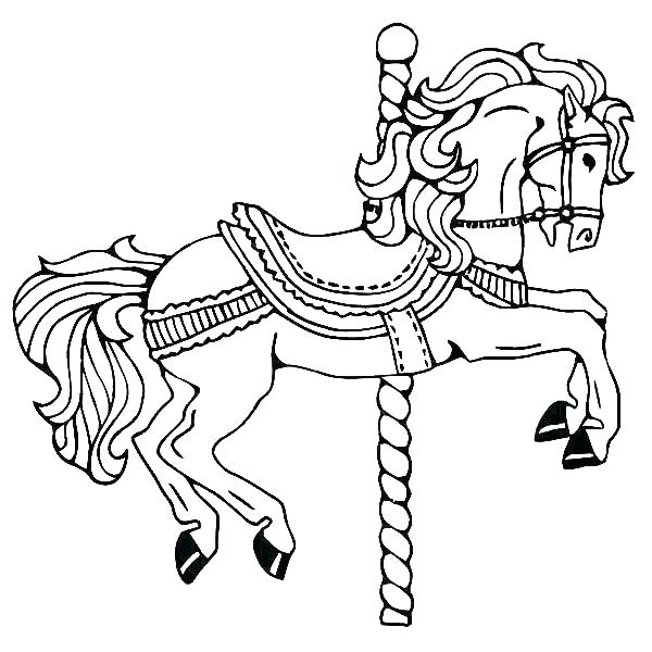 600x600 Horse Coloring Pages Printable Also Carousel Horse Coloring Pages