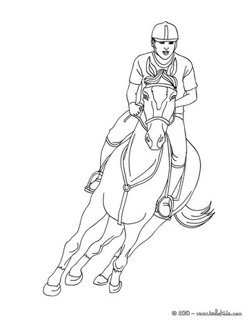 364x470 Horse Race Coloring Pages