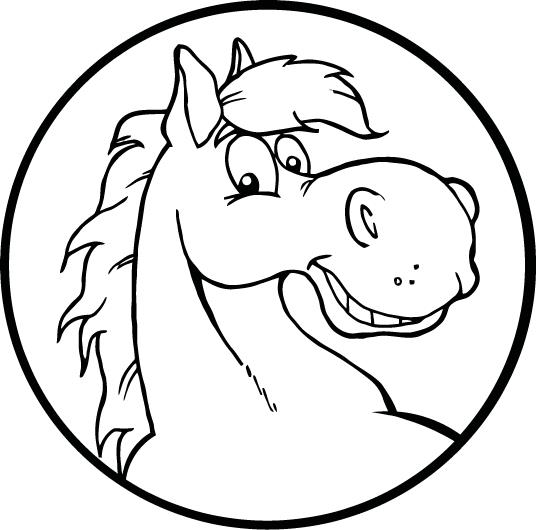 536x530 Coloring Page Of A Smiley Horse Face For Kids