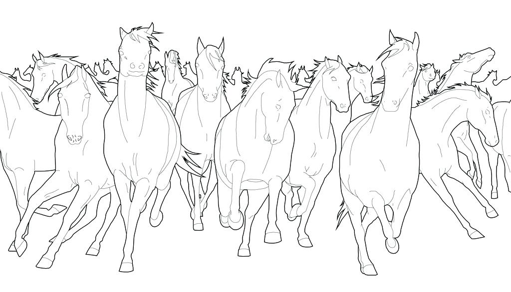 1024x586 Unicorn Herd Coloring And Horse Herd Coloring Pages 212