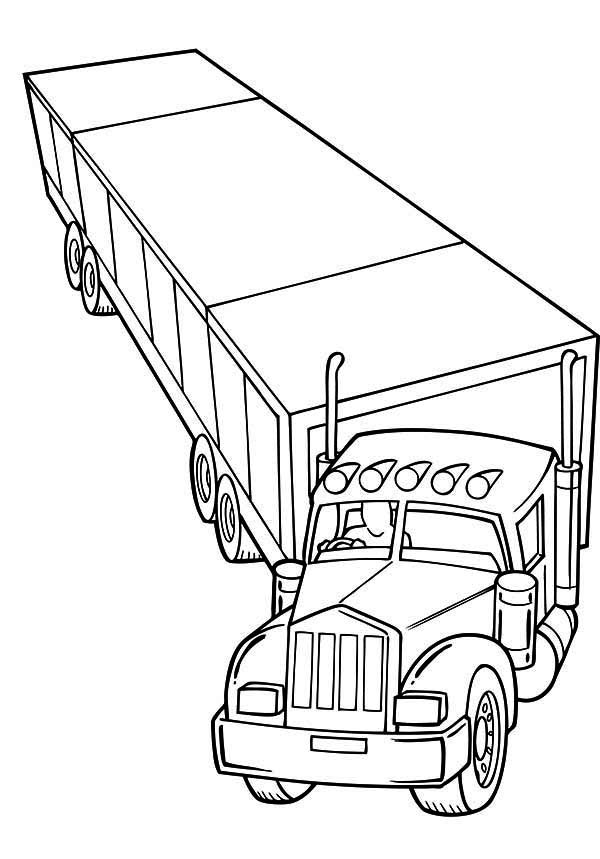 Horse Trailer Coloring Pages Trailer Semi Truck Coloring Page 600x859 Horse Trailer Coloring Pages Trailer Semi Truck Coloring Page