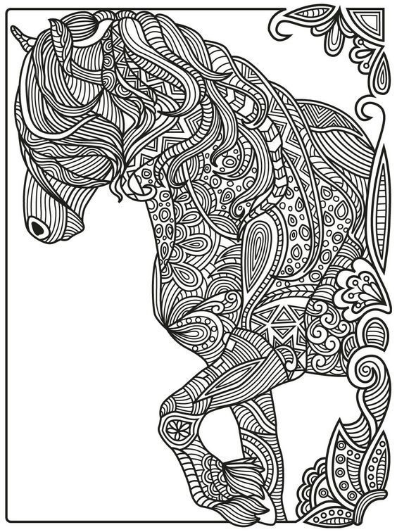 Horse Zentangle Coloring Pages at GetColorings.com | Free printable ...