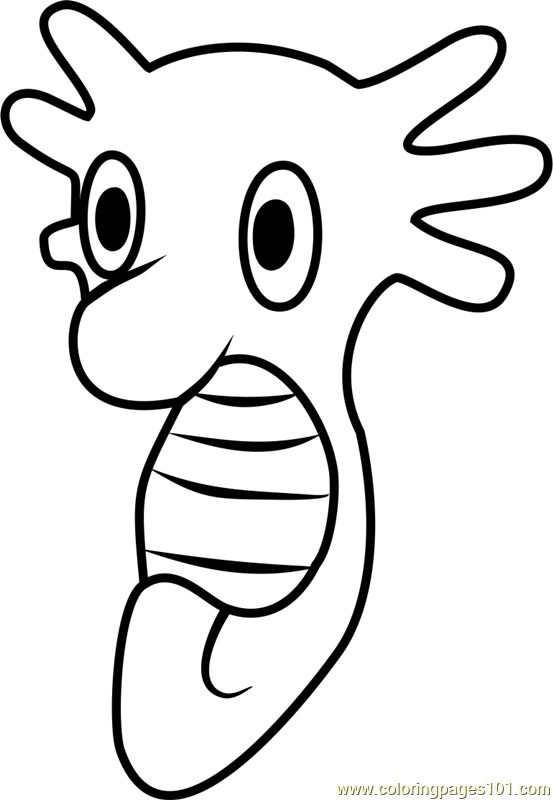 553x800 Horsea Pokemon Go Coloring Page