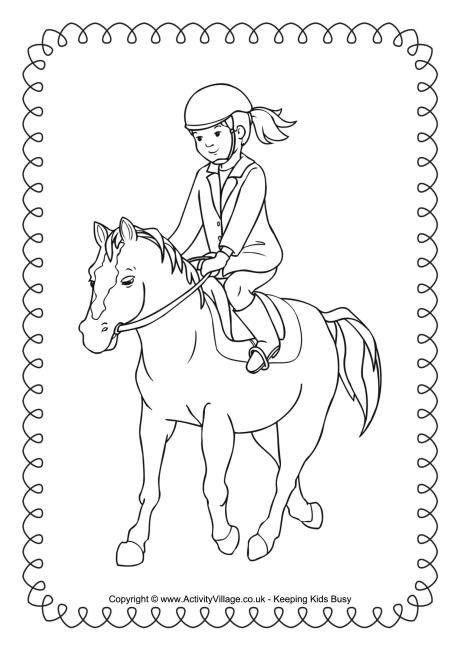 Horse Riding Colouring Page 2 460x650 Horse Riding Colouring Page 2