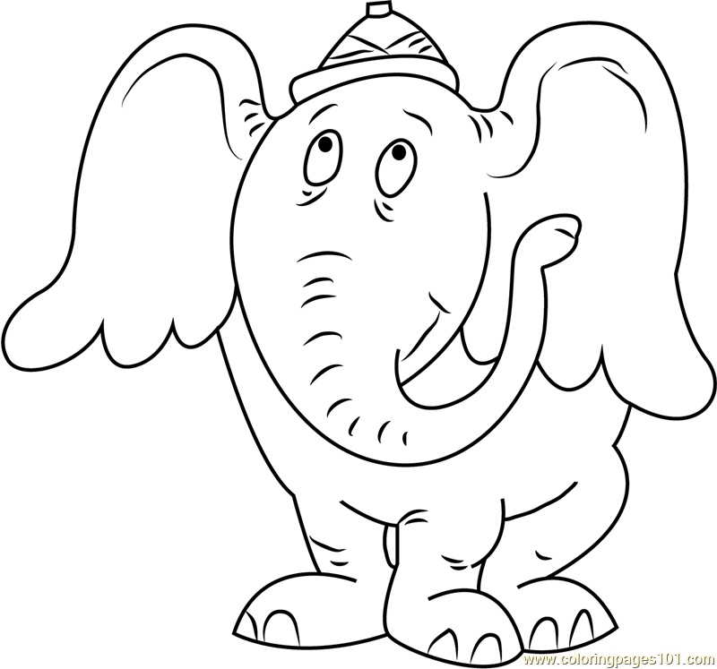 800x747 Horton Looking Up Coloring Page