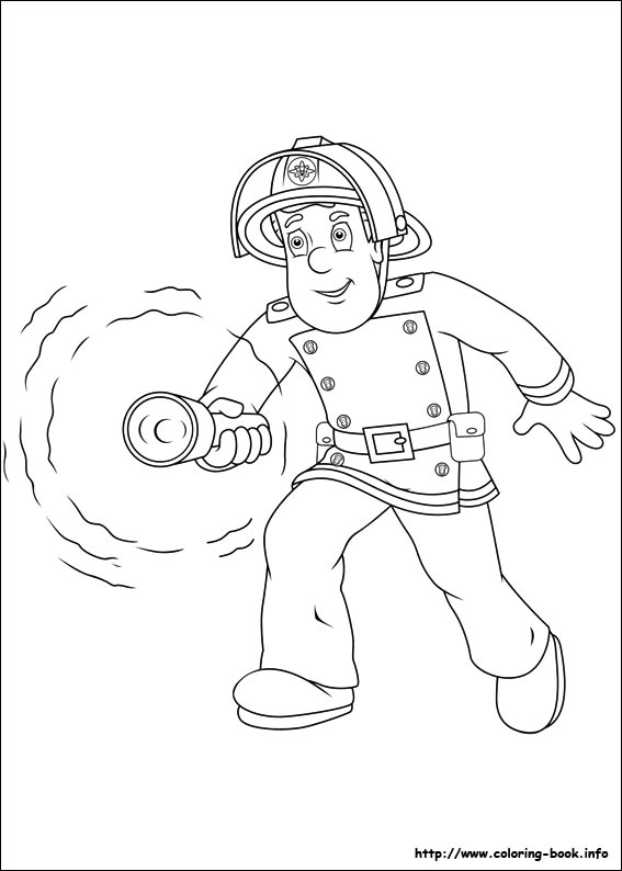 567x794 Fireman Sam Coloring Picture