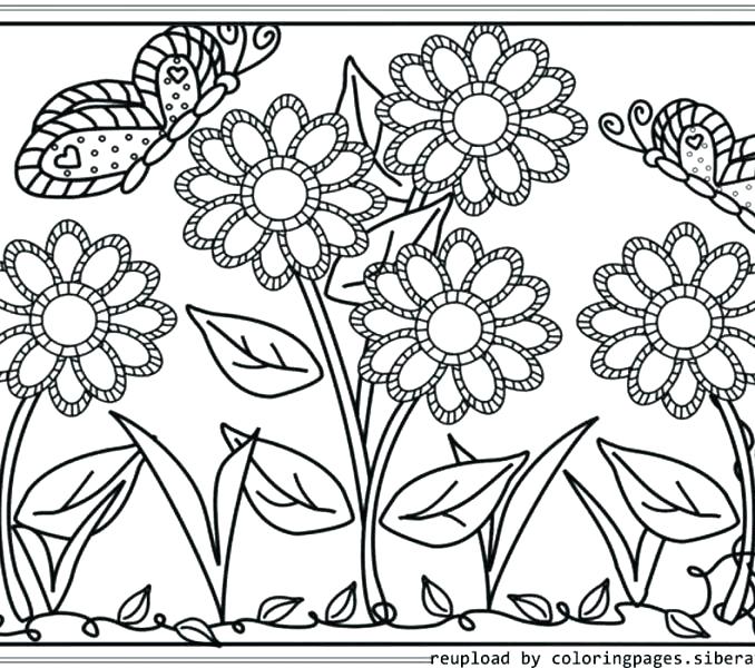 678x600 Garden Coloring Page Gardening Watering Flower With Hose Gardening