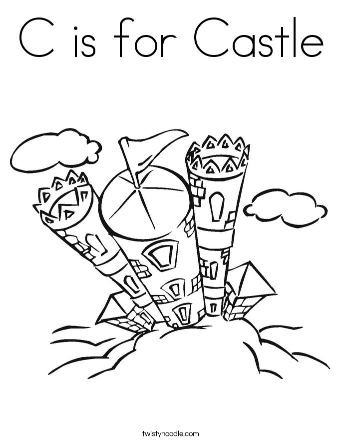 C Is For Castle Coloring Page 685x886 C Is For Castle Coloring Page