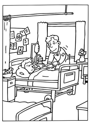 353x500 Coloring Page Hospital Bed Make For Lessons