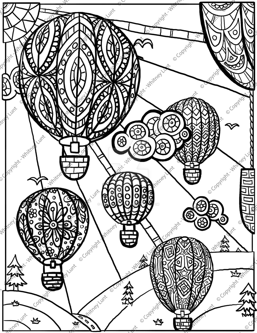 1024x1325 Hot Air Balloon Coloring Page By Cheekydesignz