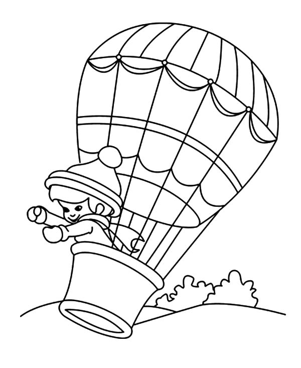 600x733 Hot Air Balloon Coloring Pages For Girls Colouring To Snazzy Print