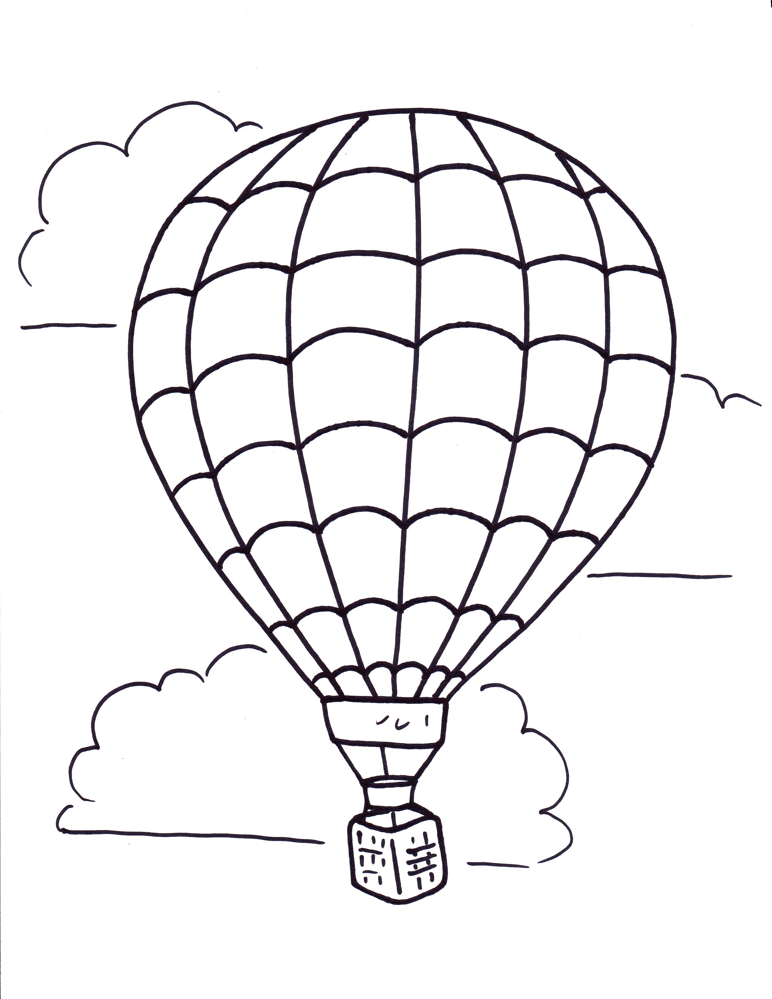 2550x3300 Hot Air Balloon Coloring Pages