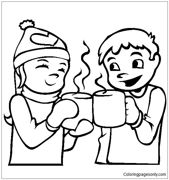 Hot Chocolate Coloring Page Winter Coloring Pages 567x604 Hot Chocolate Coloring Page Winter Coloring Pages
