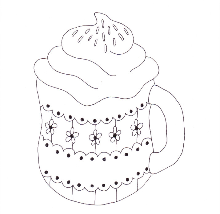Cup Of Cocoa Coloring Page 715x697 Cup Of Cocoa Coloring Page