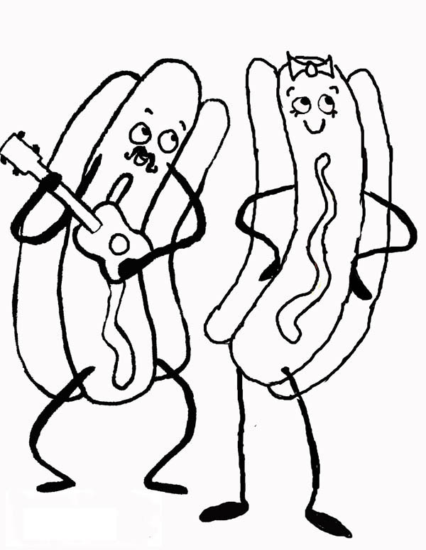 600x776 Hot Dog Coloring Pages