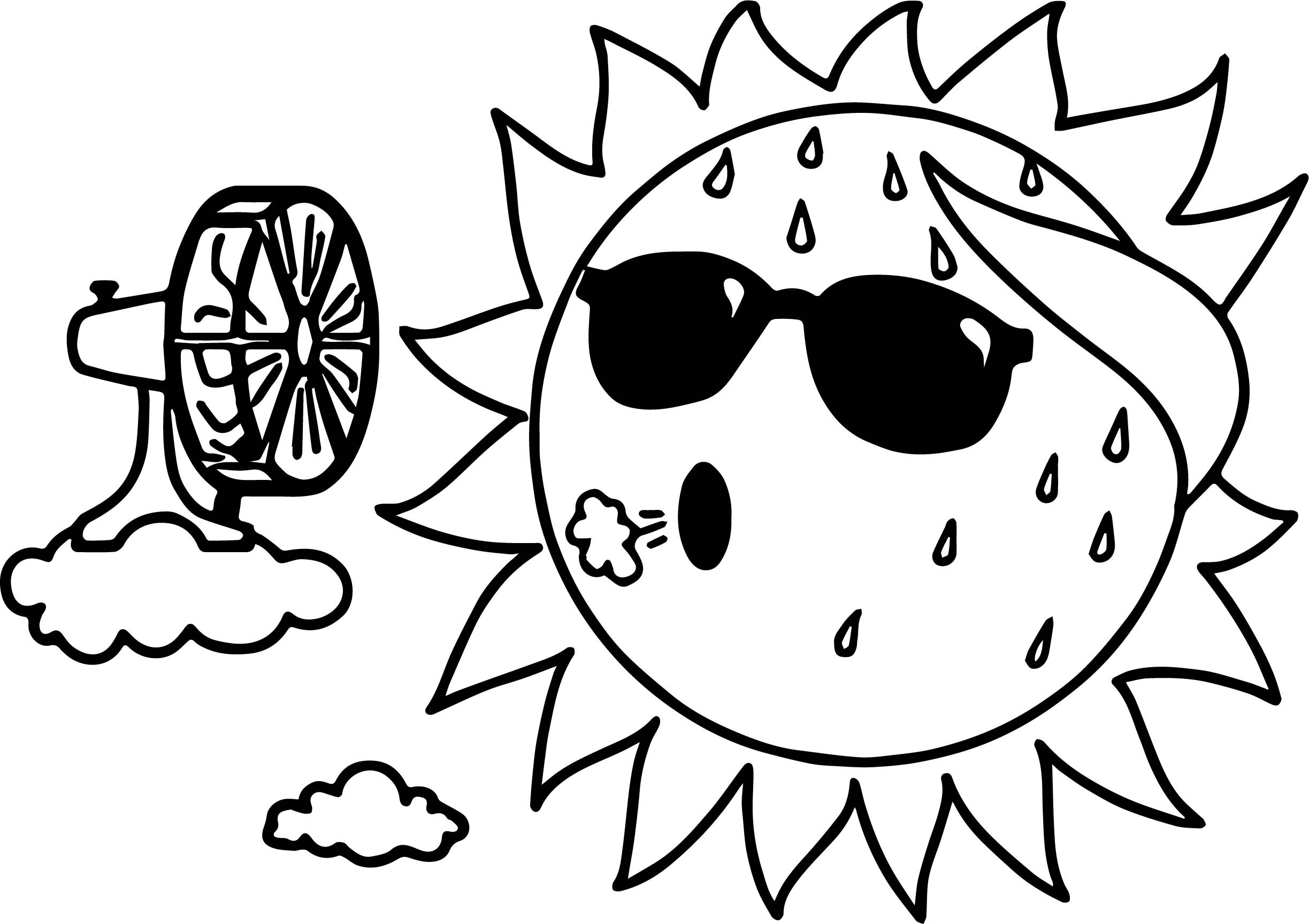 2447x1727 Sun Coloring Page