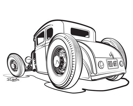 Hot Rod Car Coloring Pages