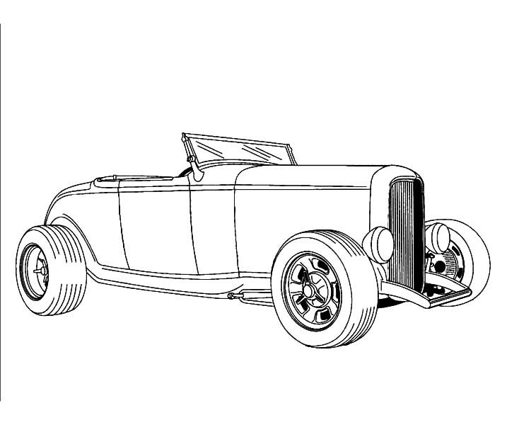 734x600 Hot Rod Coloring Pages Fun Time