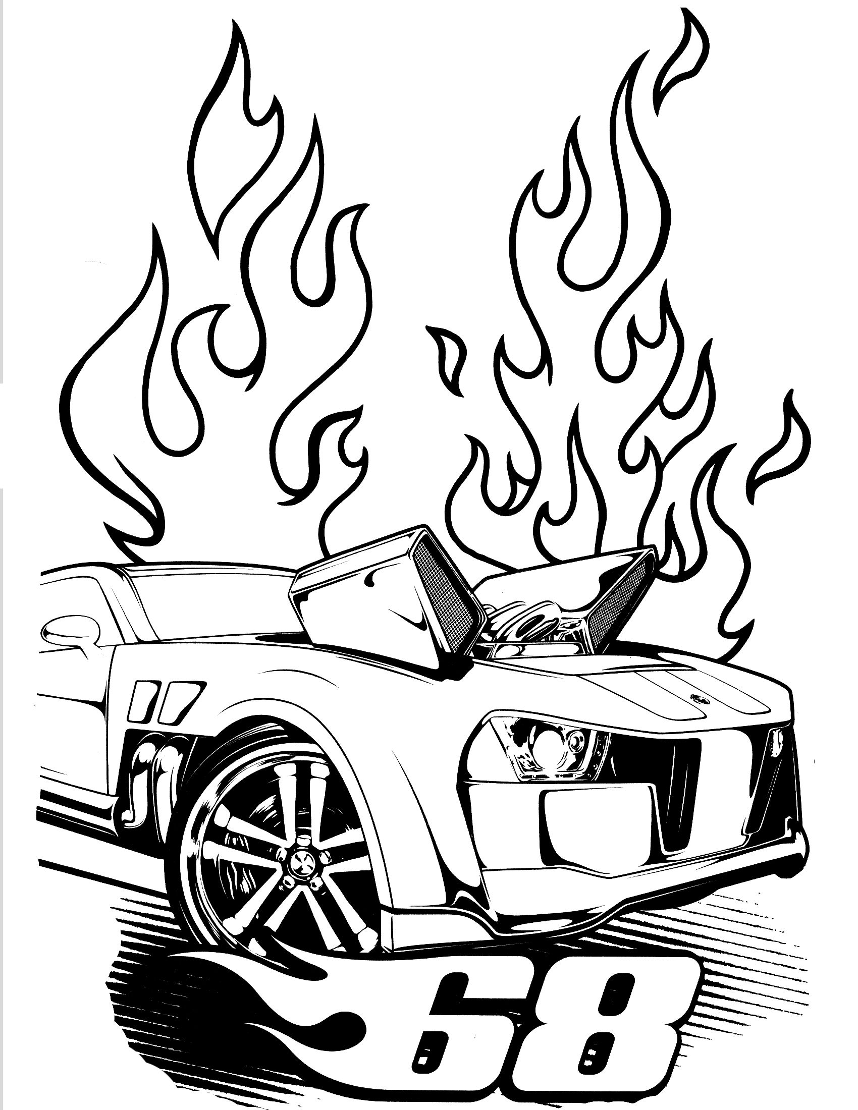 1700x2200 Team Hot Wheels Coloring Pages