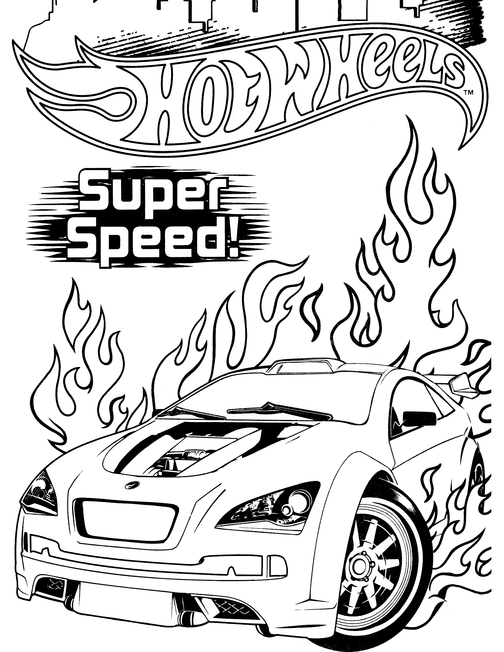 1700x2200 Hot Wheels Coloring Page Cumple, Para