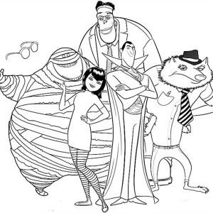 300x300 Hotel Transylvania Coloring Page Movie Night Hotel