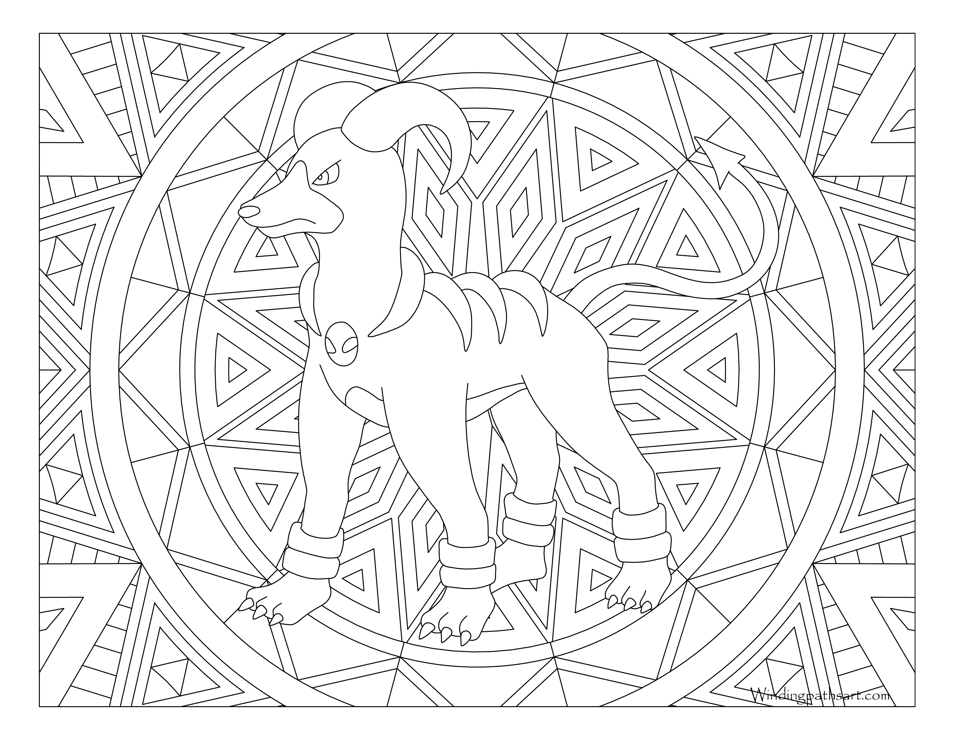 3300x2550 229 Houndoom Pokemon Coloring Page