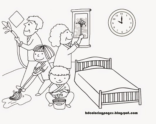 530x423 House Cleaning Family Coloring Pages House Cleaning Family
