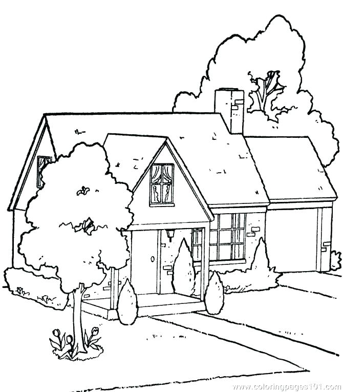 670x765 Houses Coloring Pages Farm House Coloring Pages Barn How To Draw