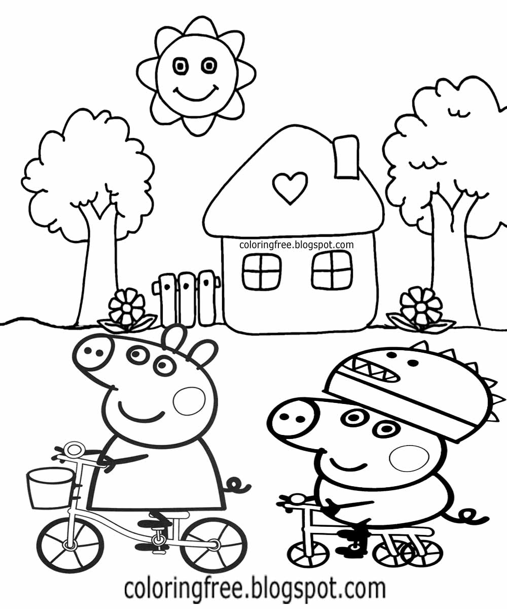 1000x1200 Direct Peppa Pig House Coloring Pages Free Printable Pictures