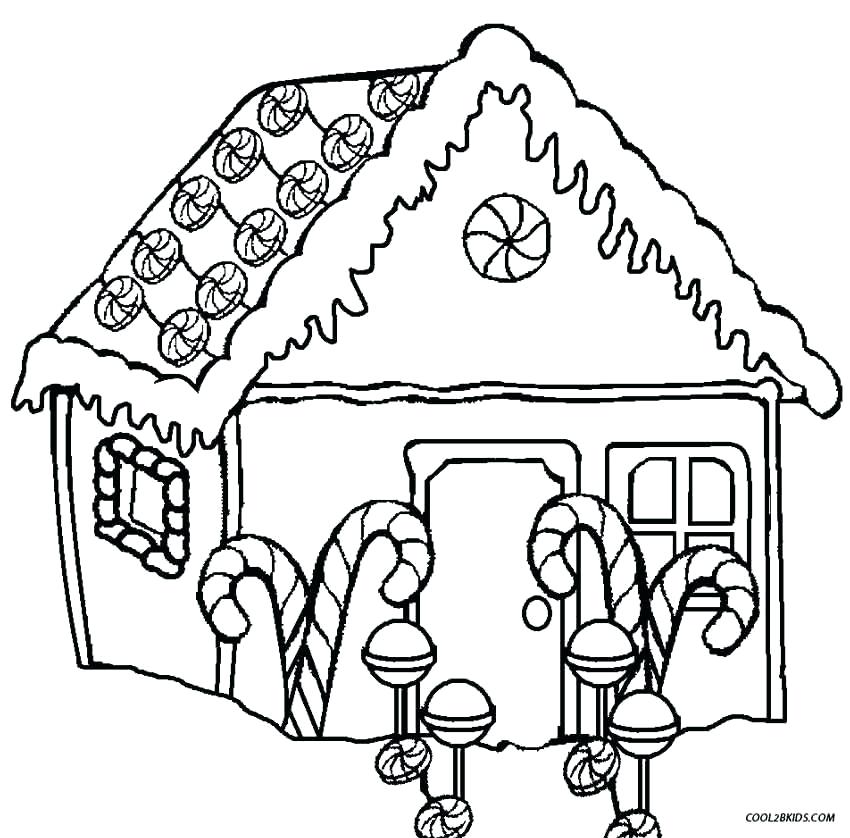 850x838 Gingerbread House Coloring Page Click The Gingerbread House