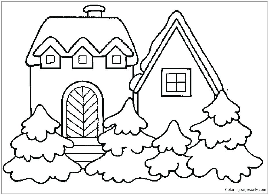 936x679 Haunted House Coloring Sheet