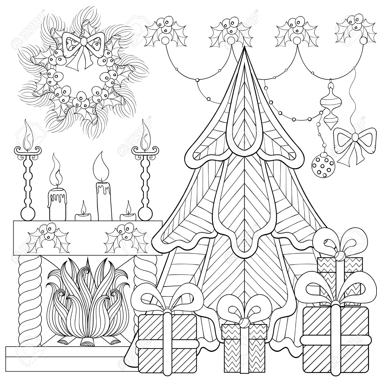 Coloring Pages Of Giftes Under A Tree Collection Coloring 1299x1300 Coloring Pages Of Giftes Under A Tree Collection Coloring