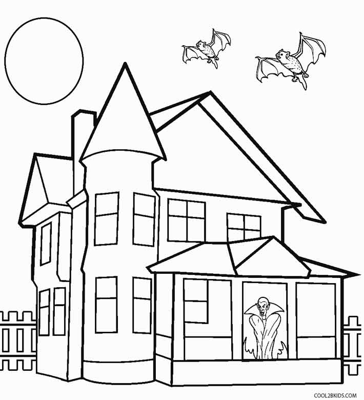 Printable Haunted House Coloring Pages For Kids Cool2bkids 710x780 Printable Haunted House Coloring Pages For Kids Cool2bkids
