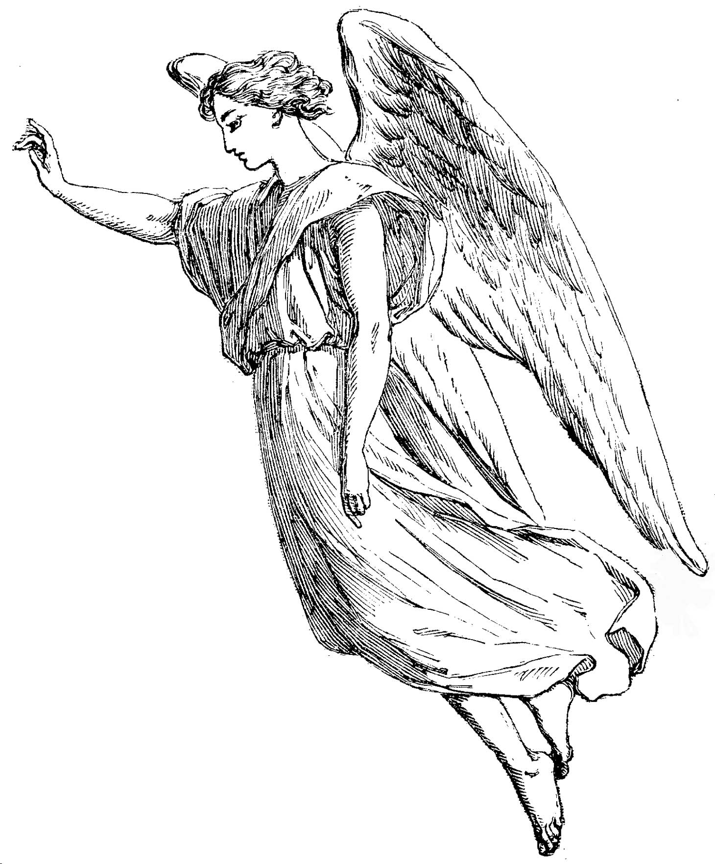 1460x1764 Coloring Pages Angel